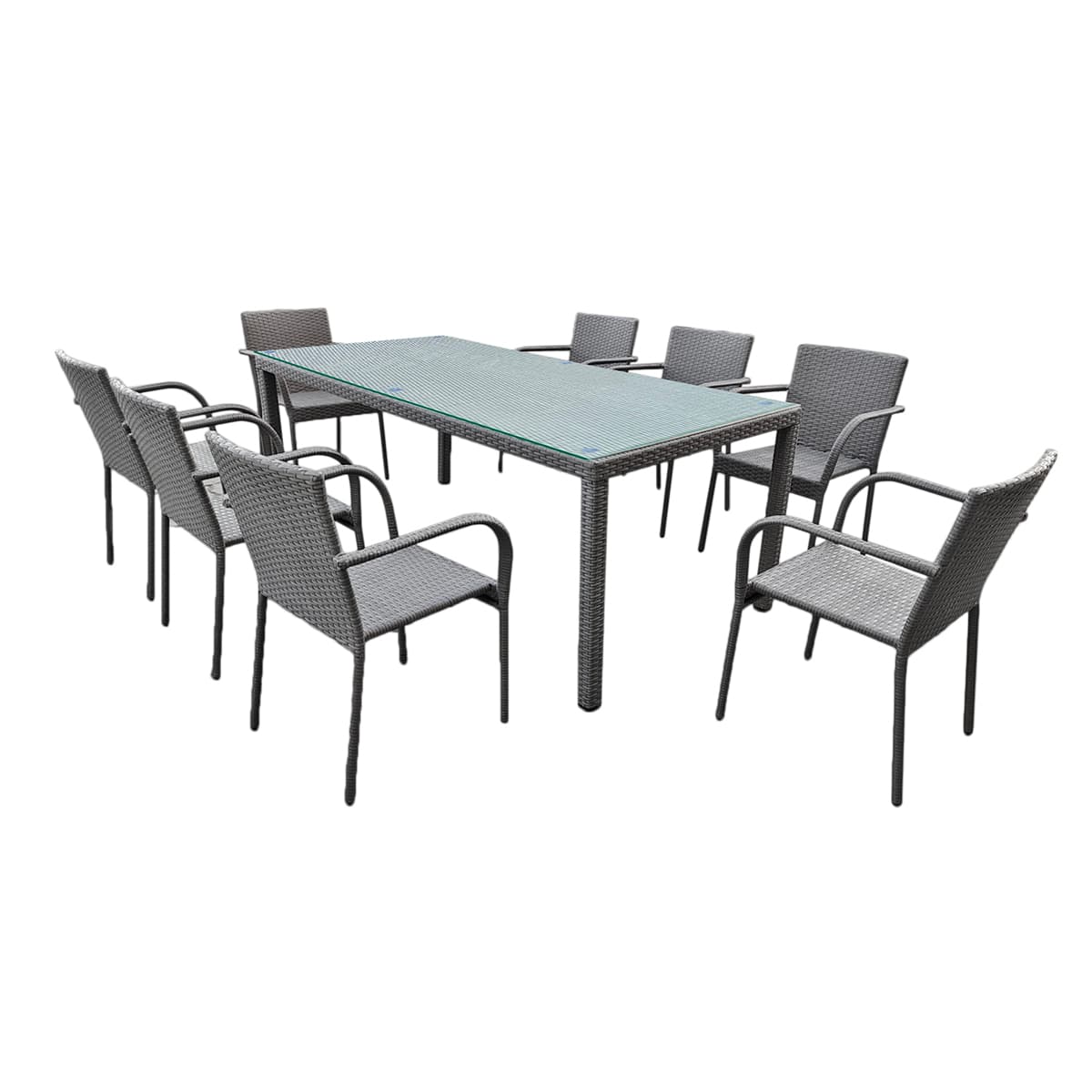 Ensemble table et chaises de jardin 8 personnes Rio Gris