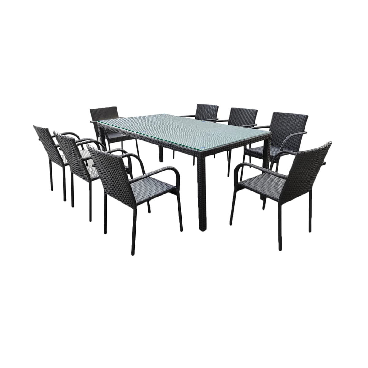 Ensemble table et chaises de jardin 8 personnes Rio Noir