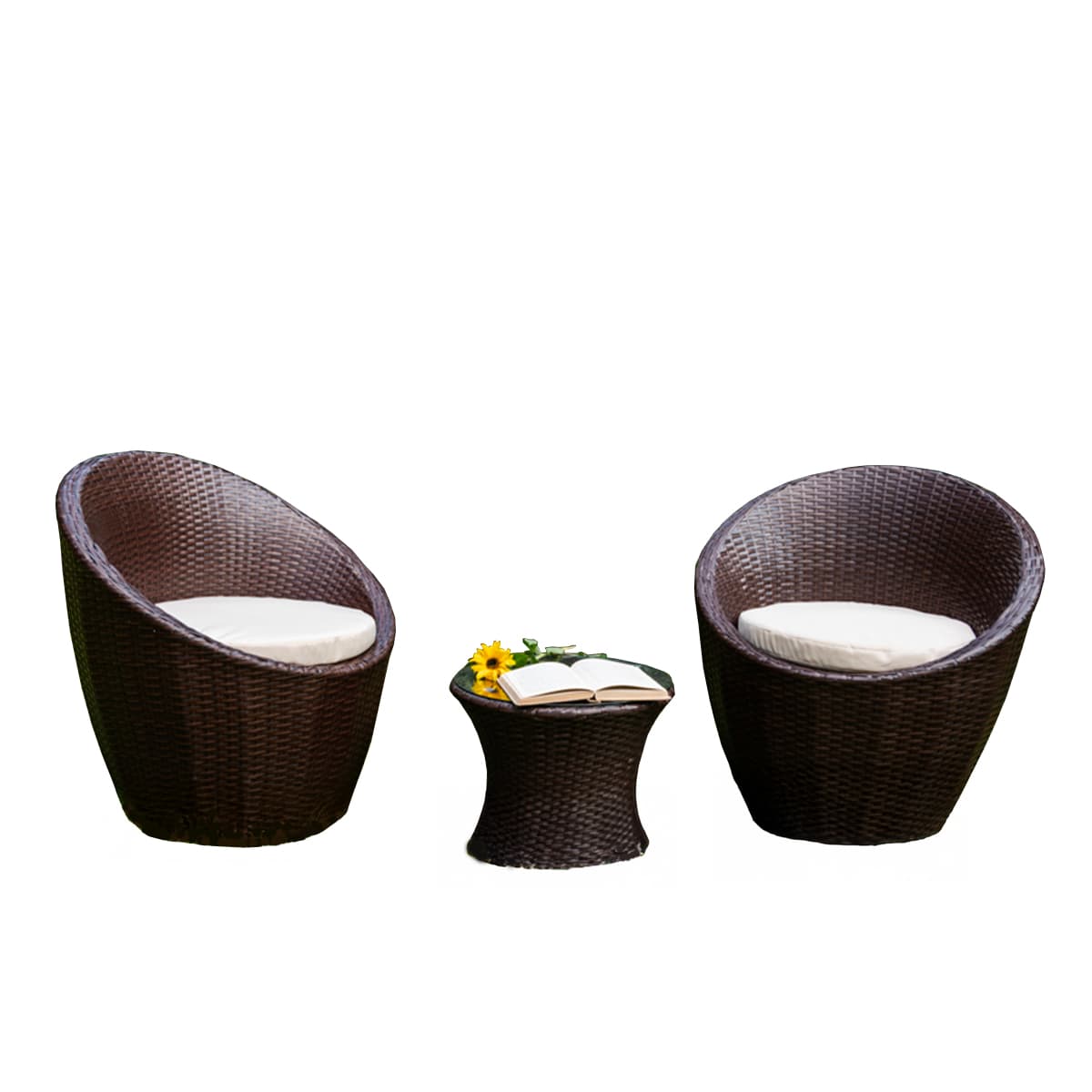 Salon de jardin 2 personnes Los Angeles Marron foncé