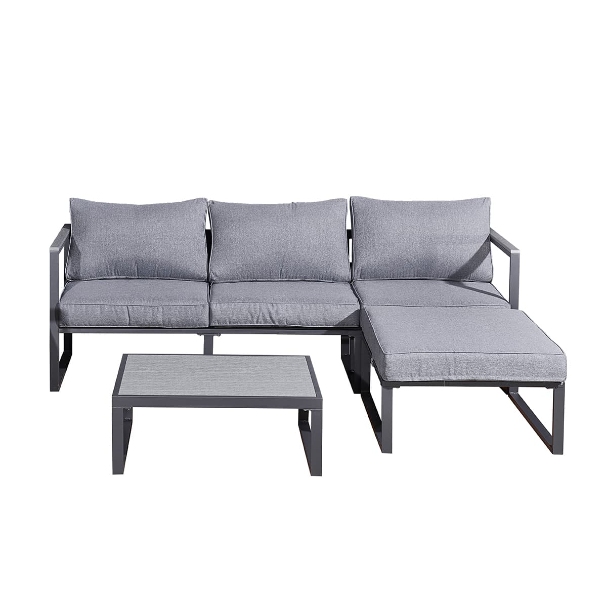 Salon de jardin 3 personnes Sevilla Gris