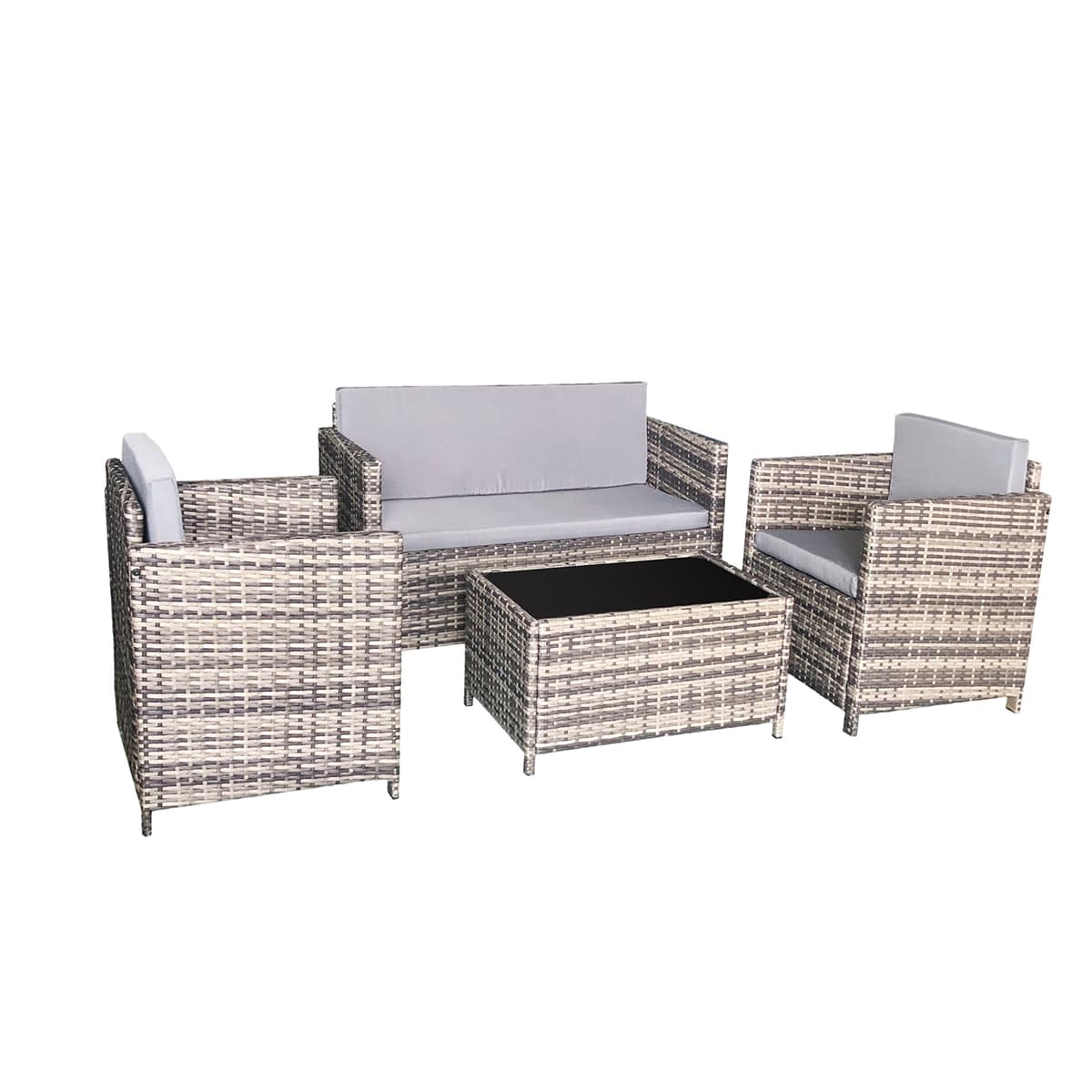 Salon de jardin 4 personnes Miami Gris