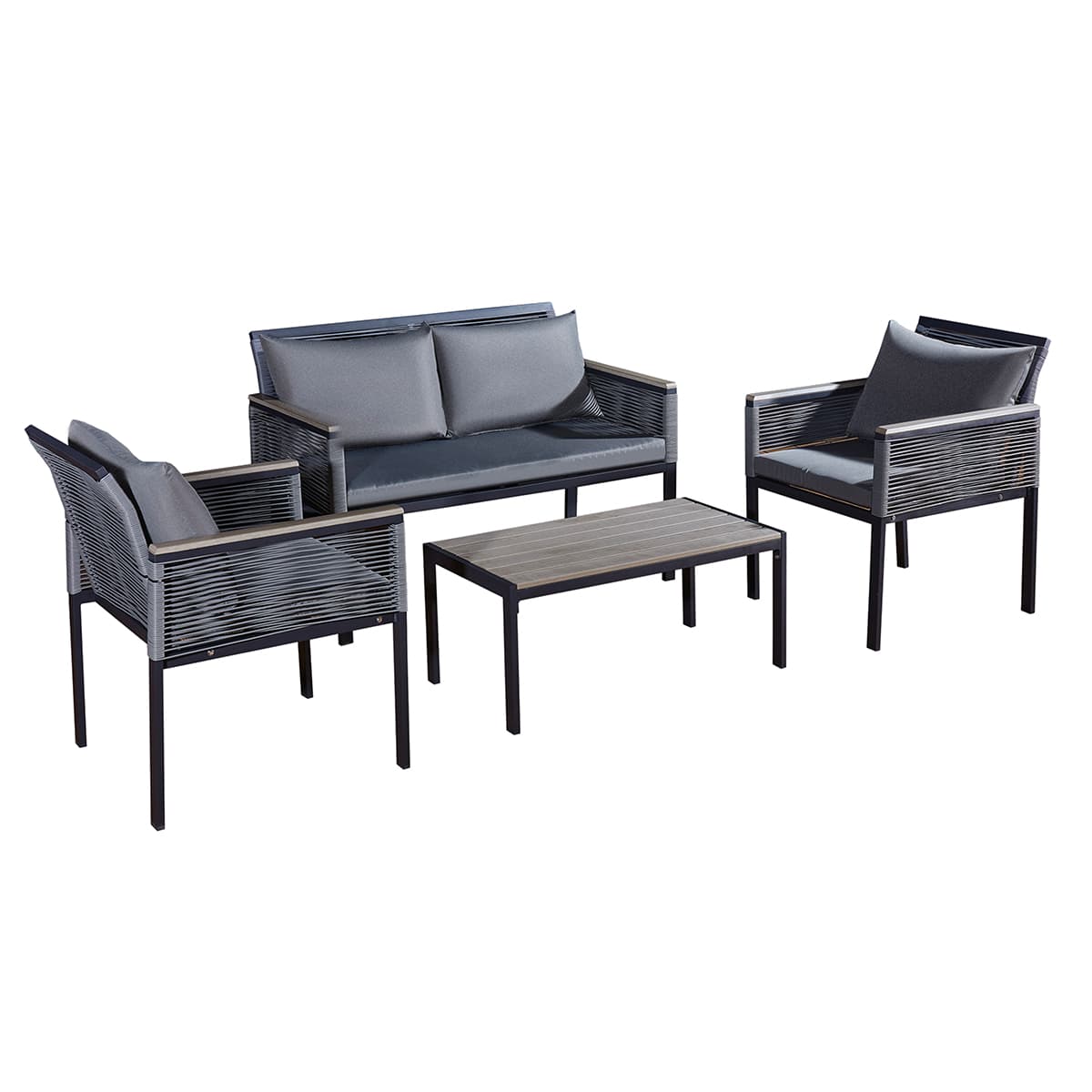 Salon de jardin 4 personnes Porto Gris