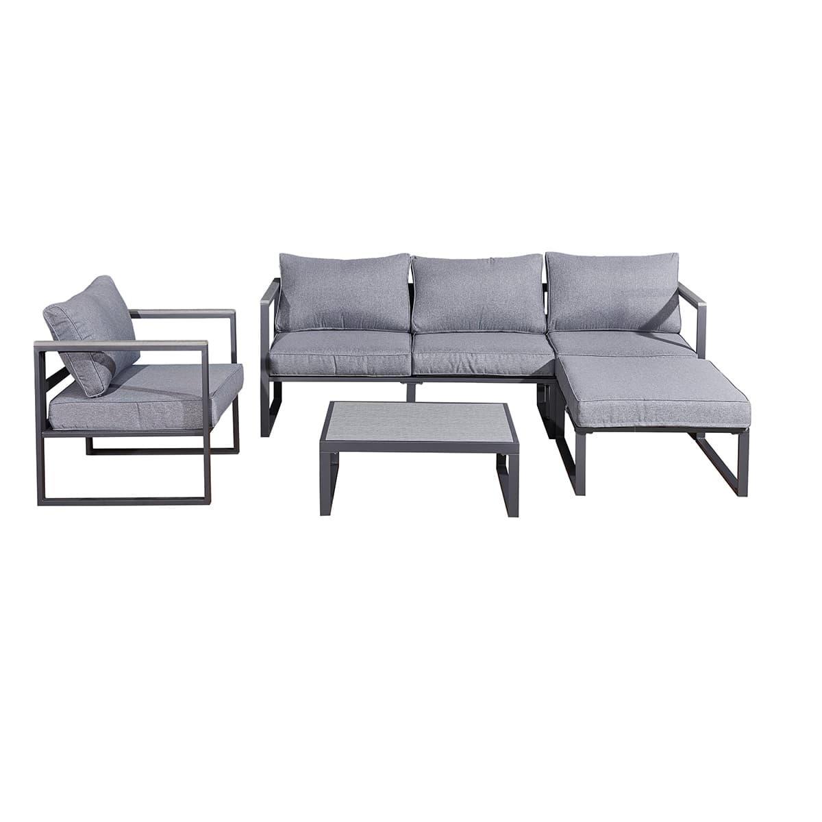 Salon de jardin 4 personnes Sevilla Gris