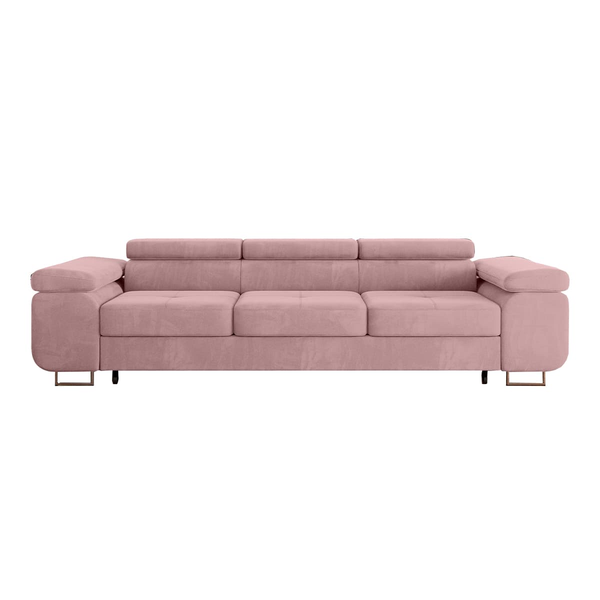 Canapé convertible 3 places Wilson velours Rose