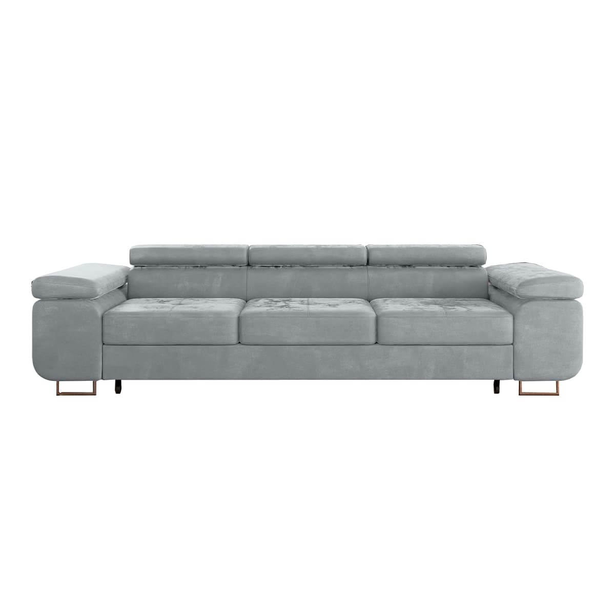 Canapé convertible 3 places Wilson velours Gris