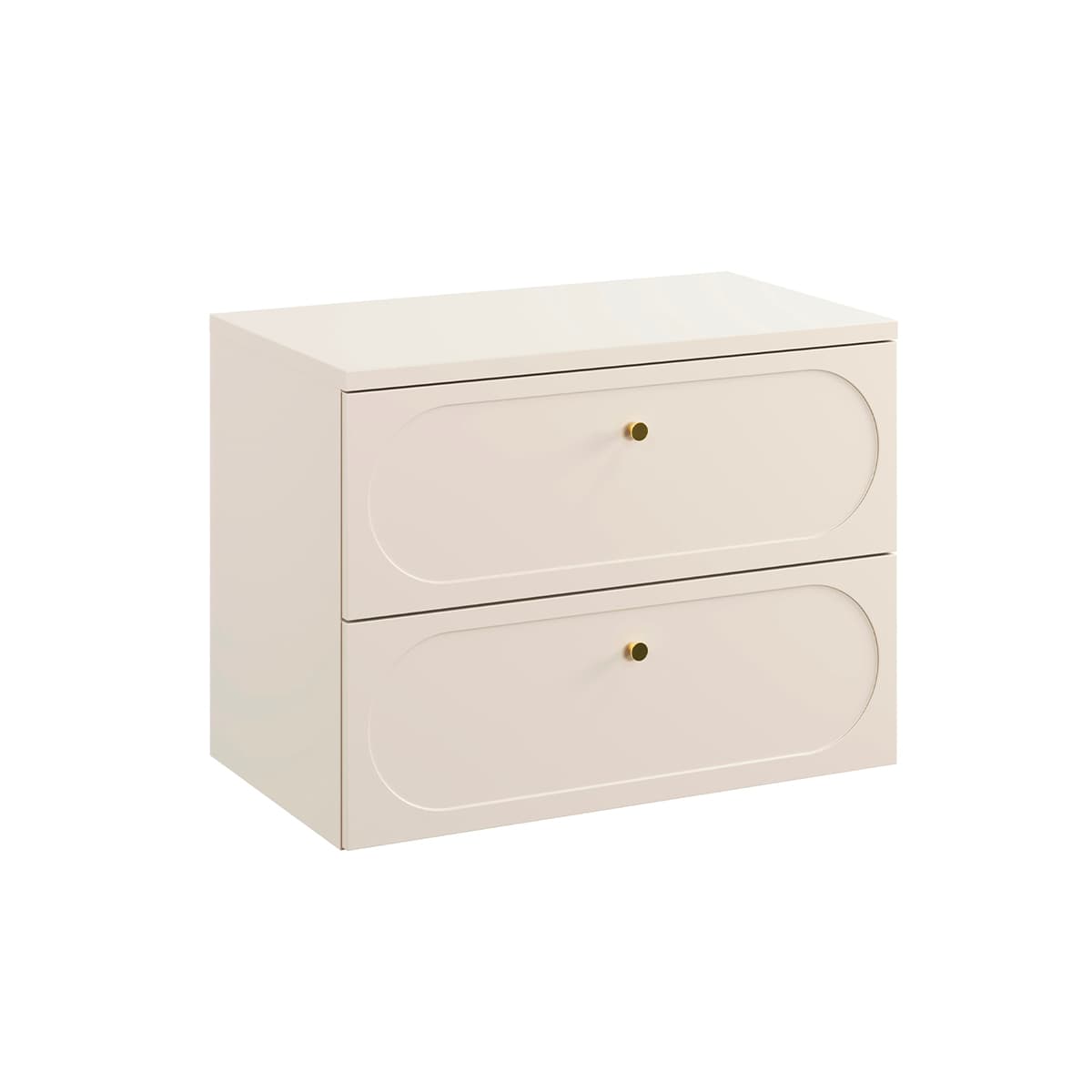 Meuble sous-vasque 80cm plan de toilette Sanae Beige sable