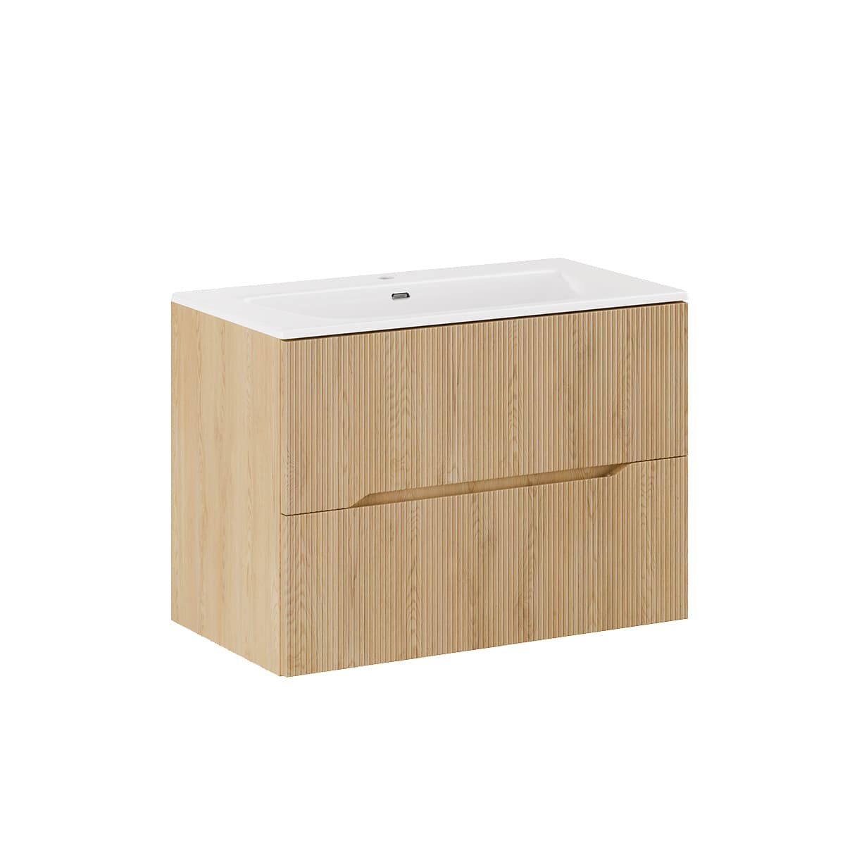 Meuble simple vasque encastrée 80cm Isaline Bois