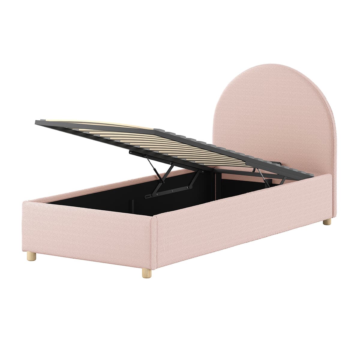 Lit coffre 90x200 sommier inclus Vipack Moon Rose