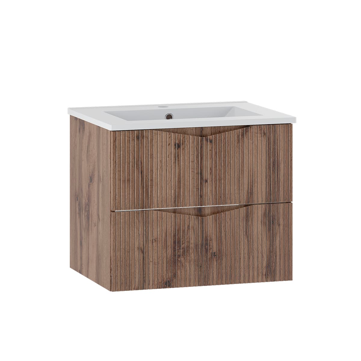 Meuble simple vasque encastrée 60cm Tao Bois