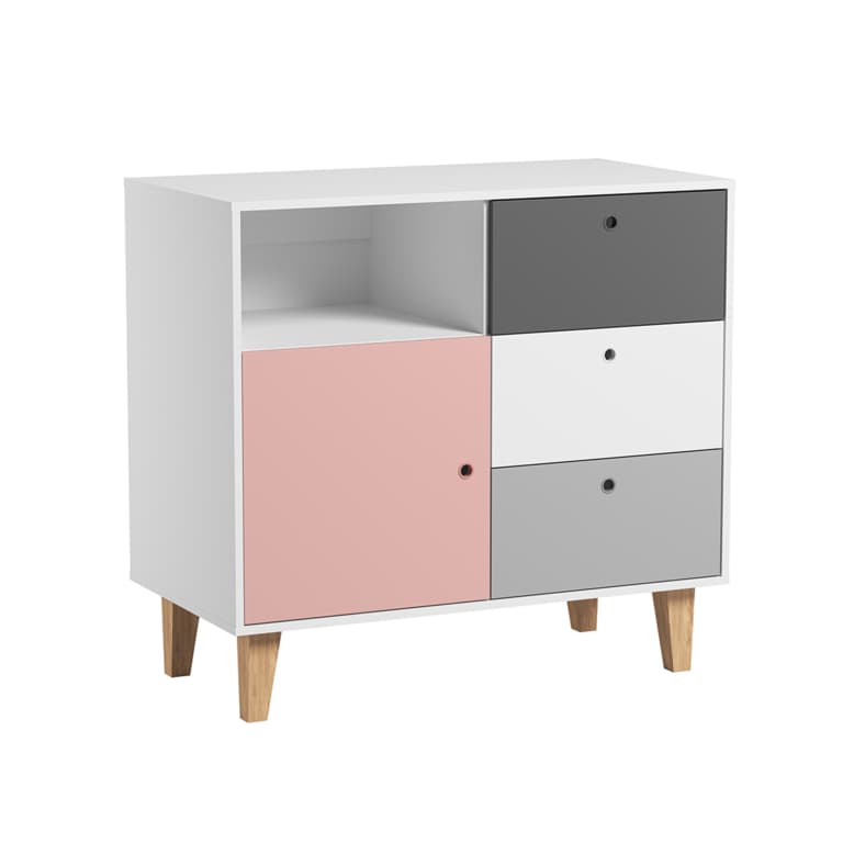 Commode 3 tiroirs Vox Concept Rose