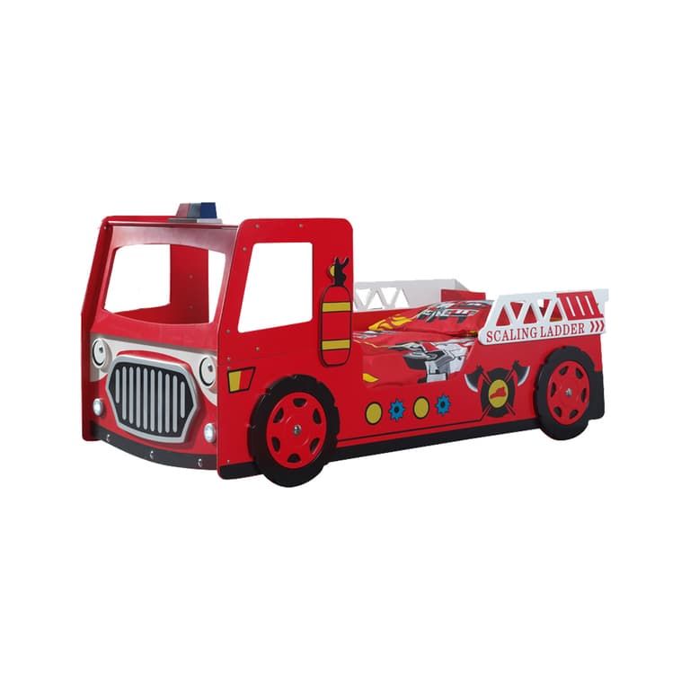 Lit 90x200 Pompier Sommier inclus Vipack Carbeds - Rouge