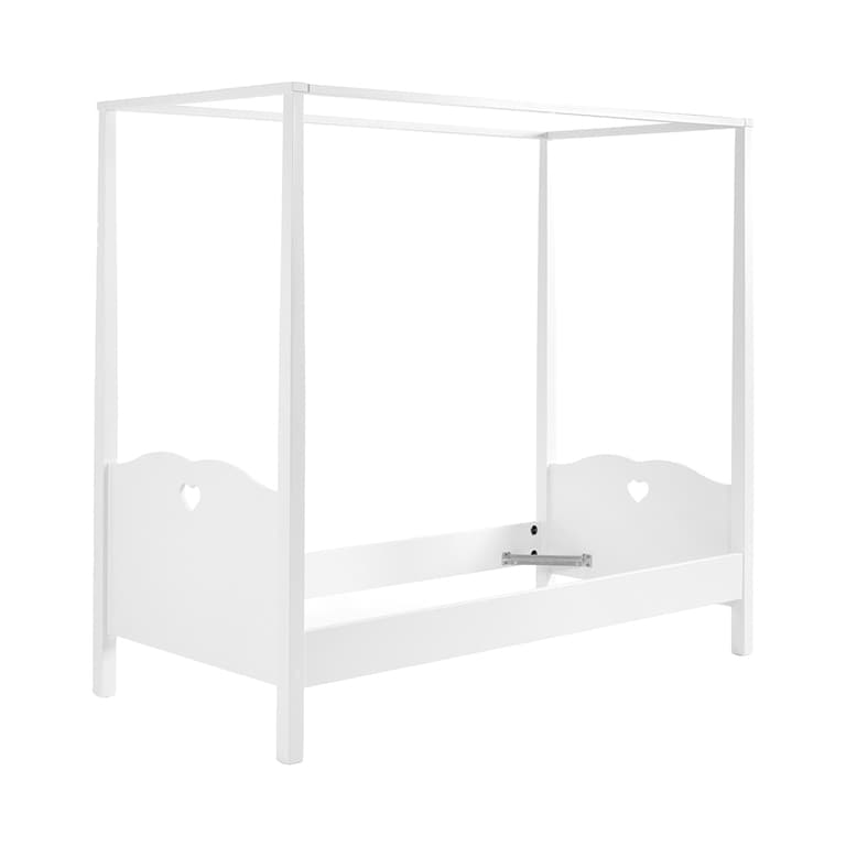 Lit à Baldaquin 90x200 Sommier Inclus Vipack Amori - Blanc