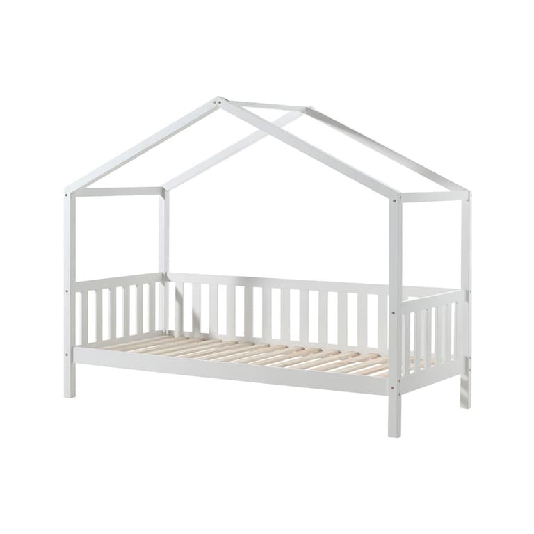 Lit cabane MH 90x200 Sommier inclus Vipack Dallas - Blanc