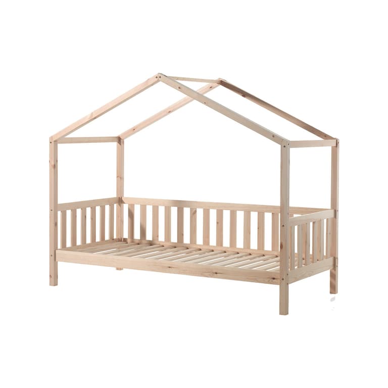 Lit cabane MH 90x200 Sommier inclus Vipack Dallas - Bois