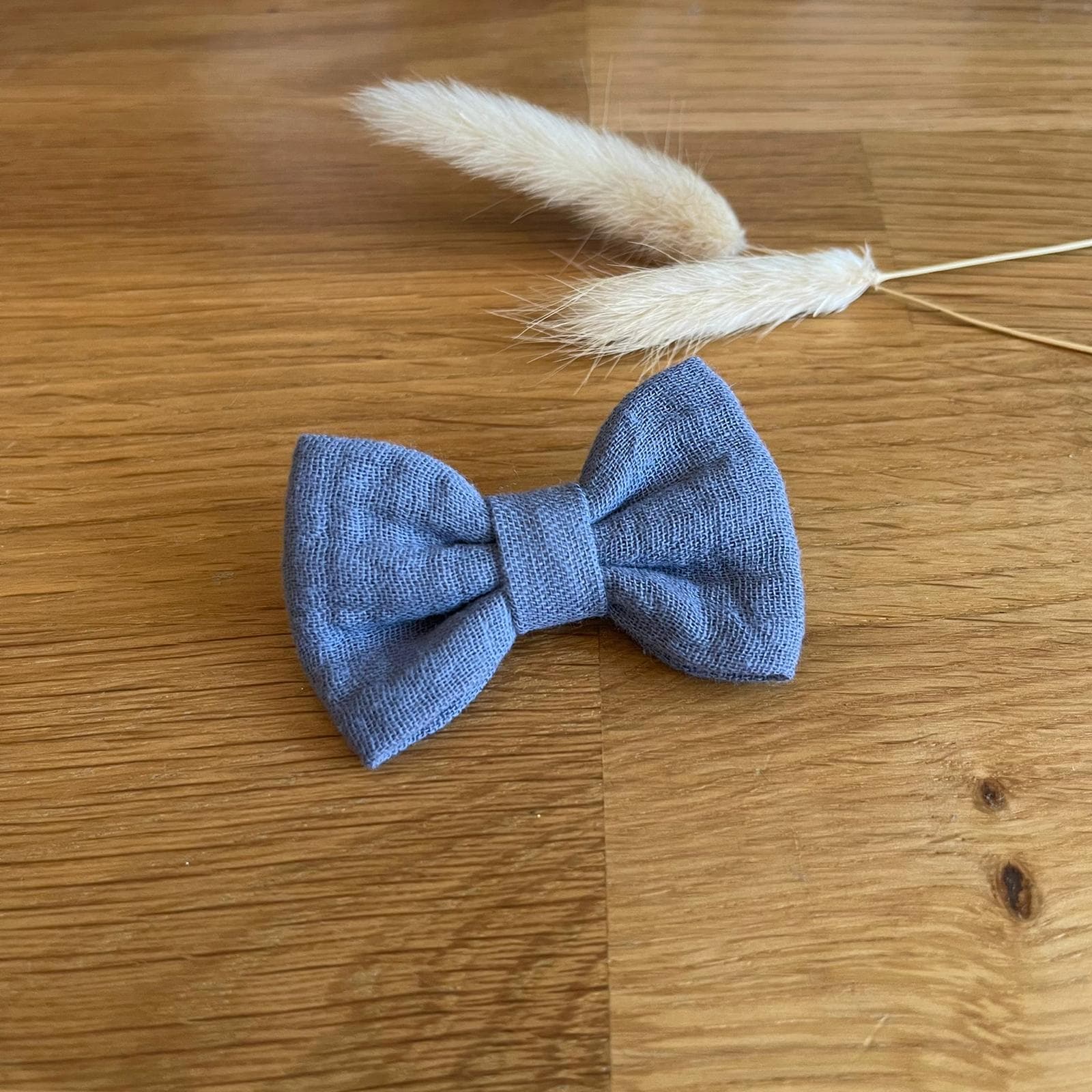 Barrette anti glisse double gaze coton bleu vénitien