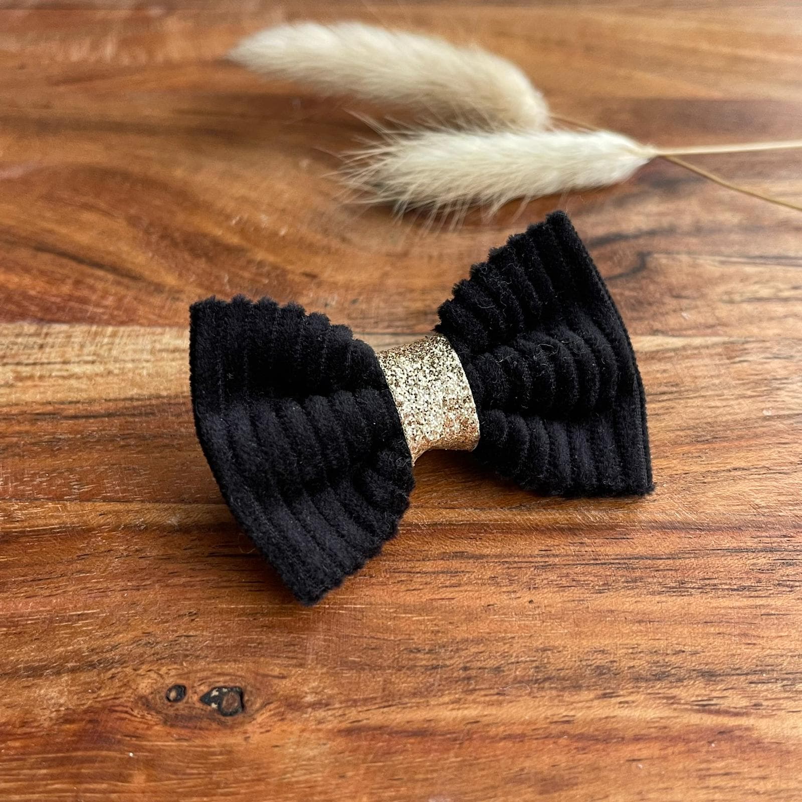 Barrette anti glisse velour cote couleur noir