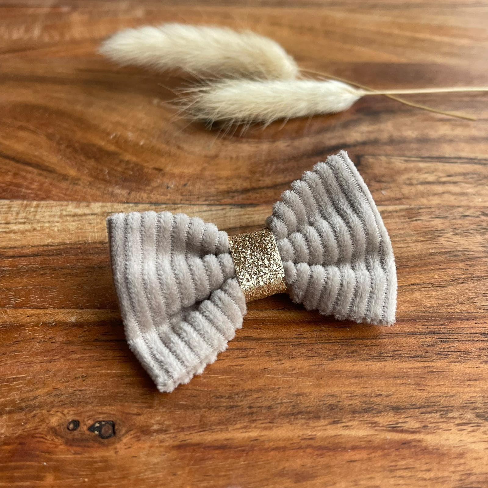 Barrette anti glisse velour cote couleur beige