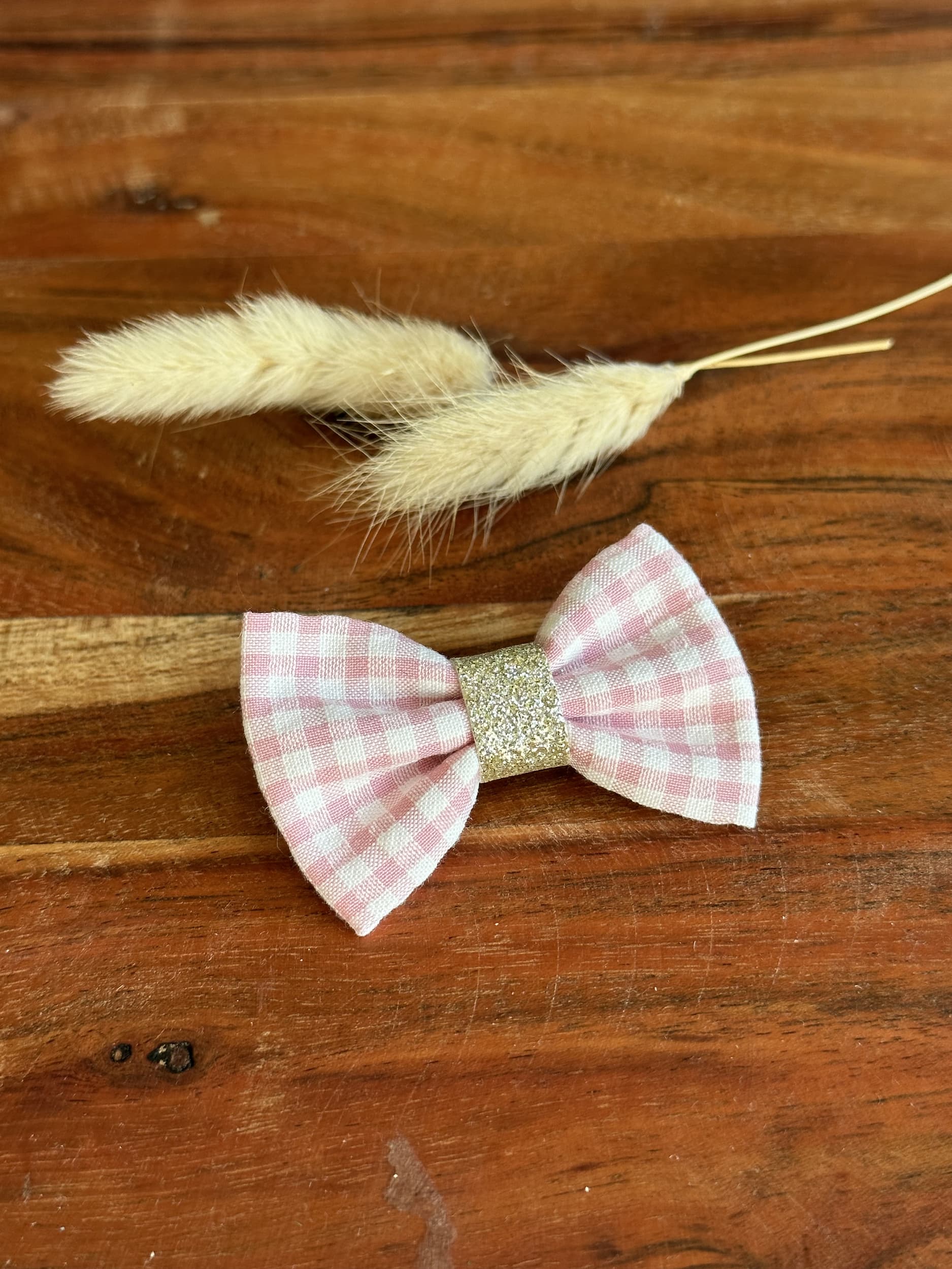 Barrette anti glisse vichy rose et or