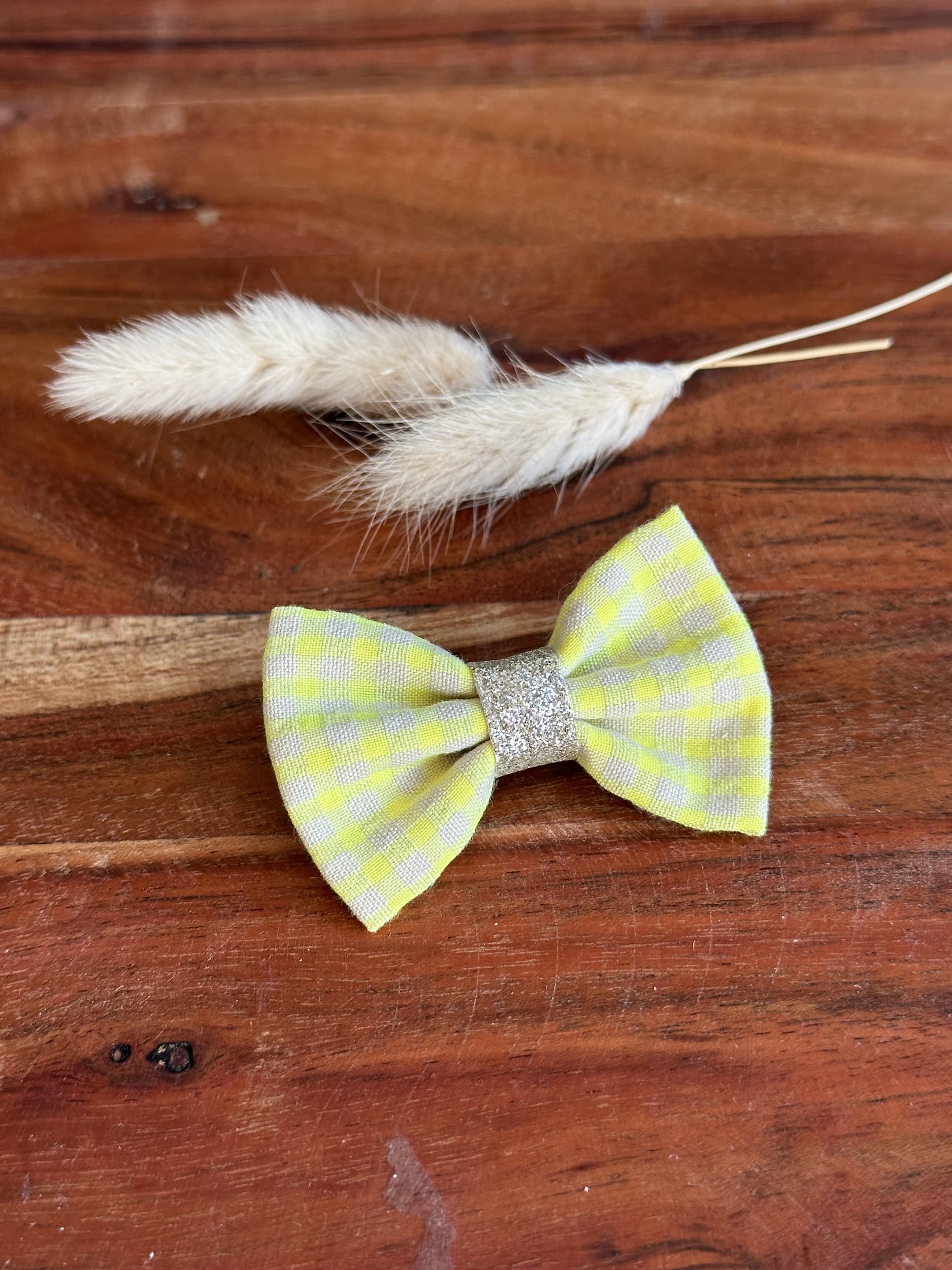 Barrette anti glisse vichy jaune fluo et or