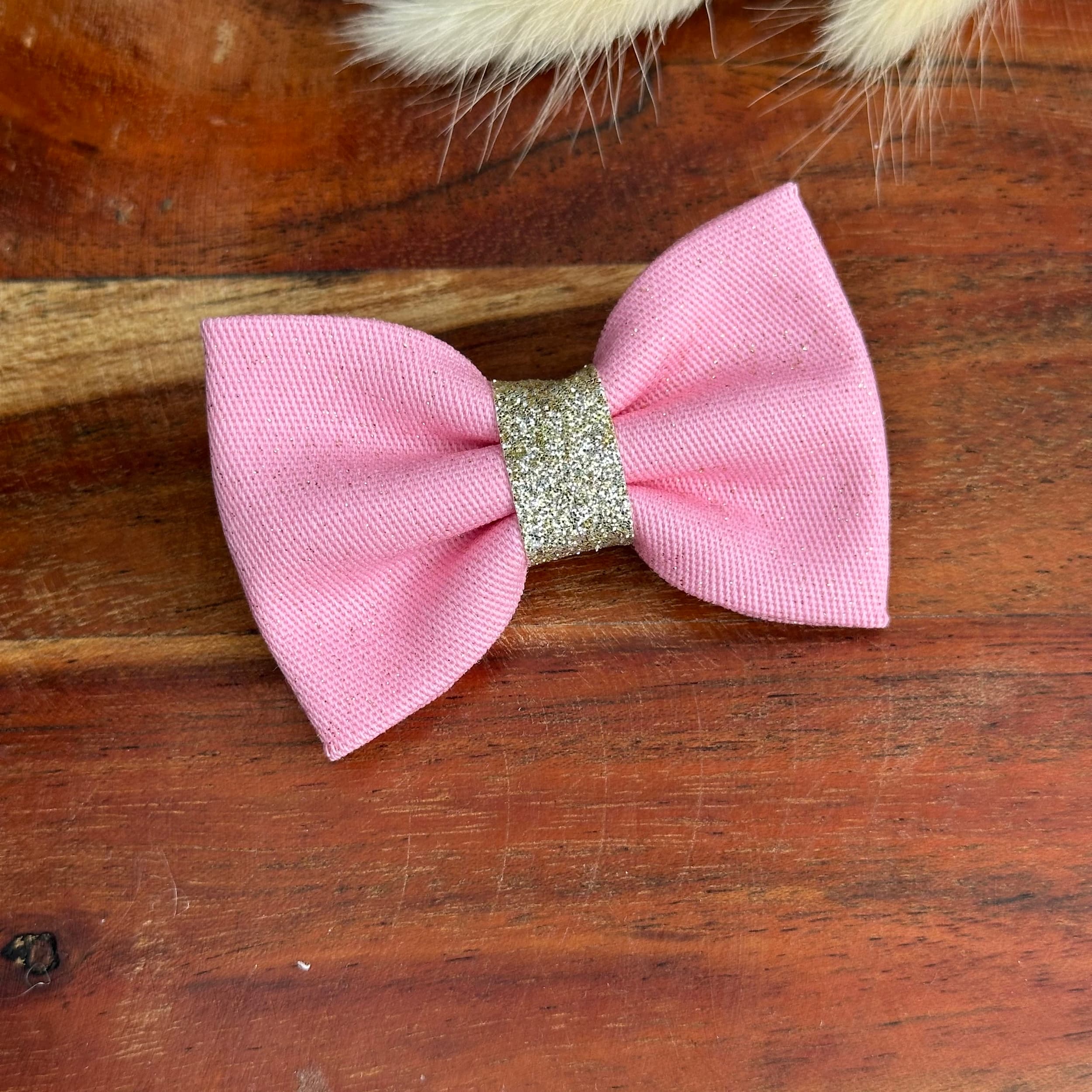 Barrette anti glisse couleur rose paillette et or