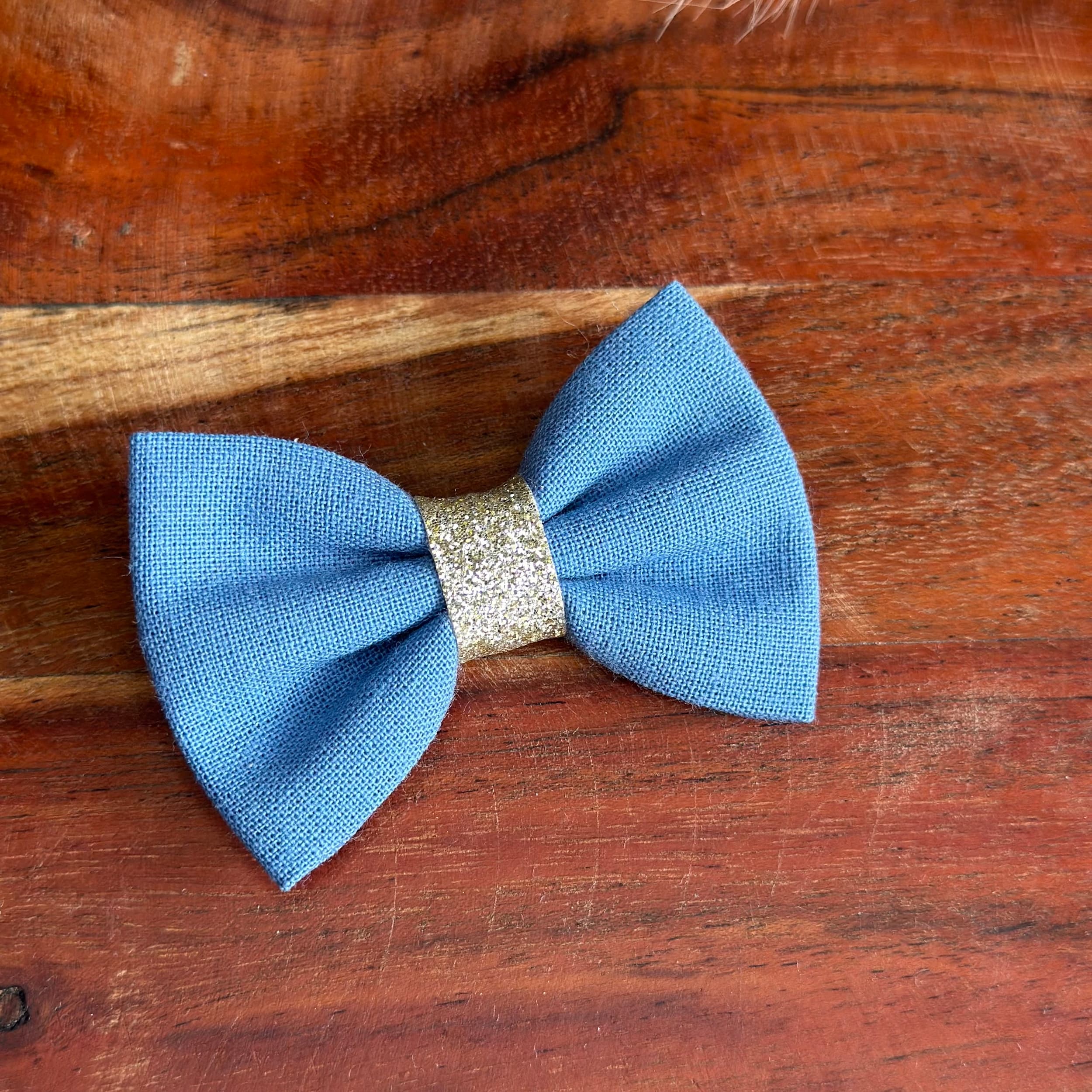 Barrette anti glisse couleur bleu houle et or