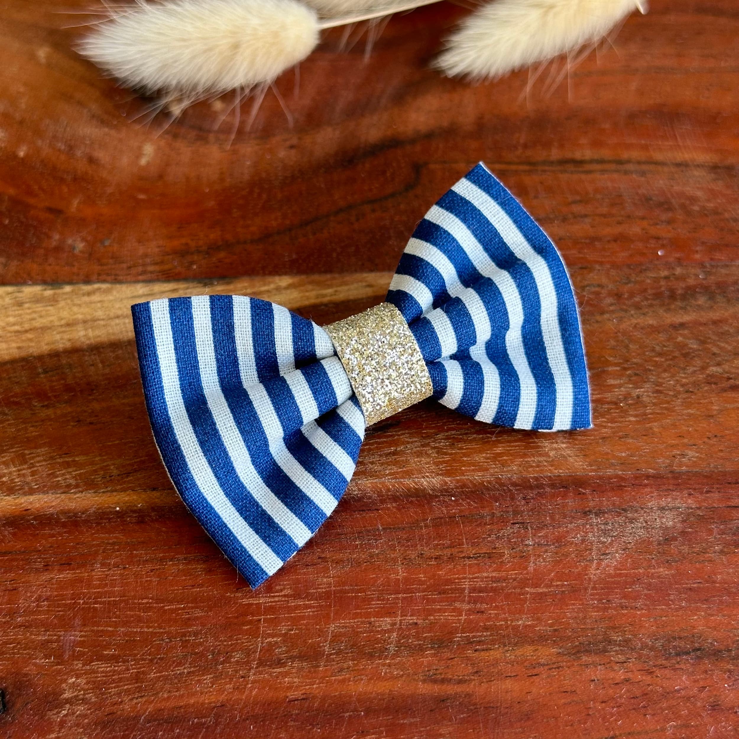 Barrette anti glisse mariniere et or