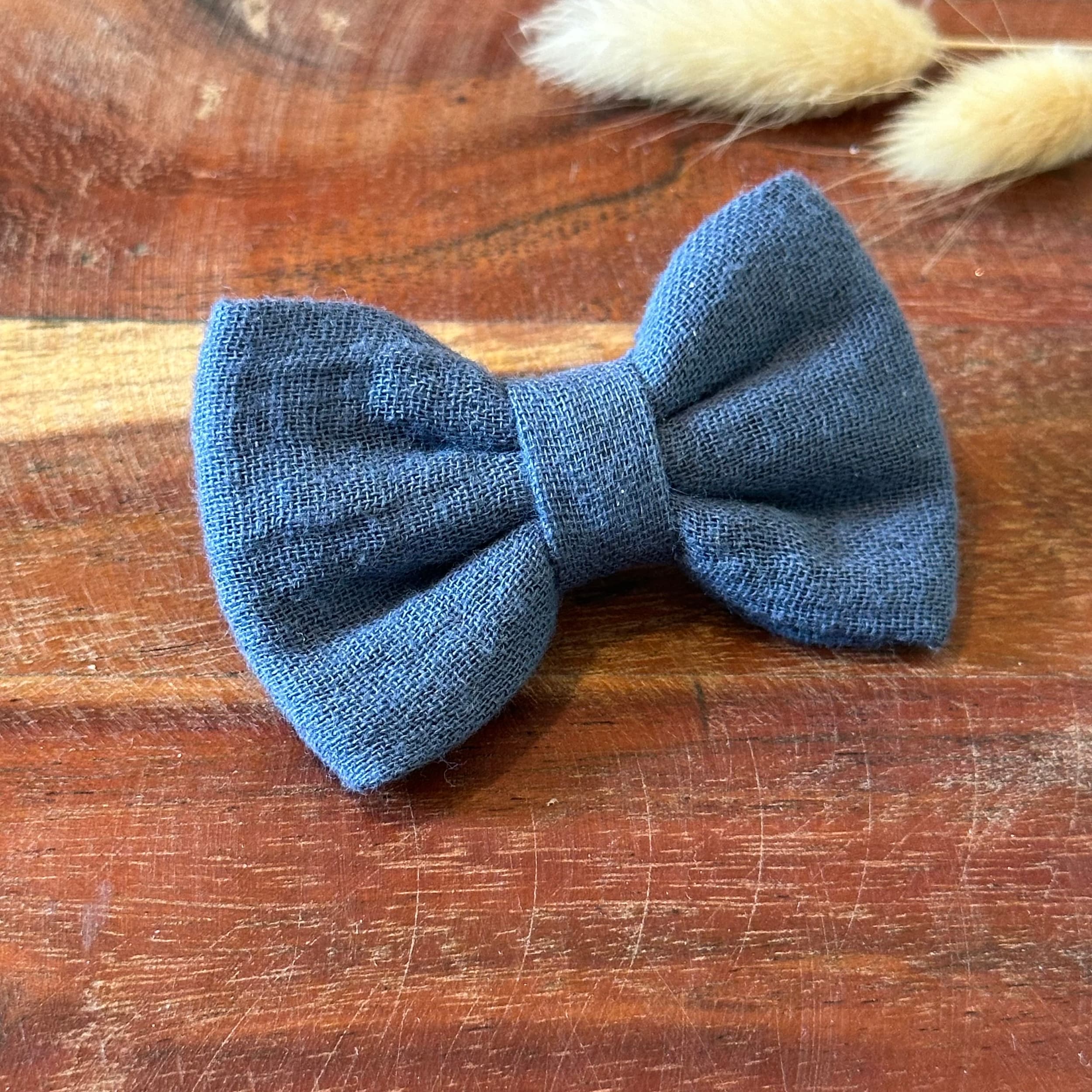 Barrette anti glisse double gaze bleu denim foncé