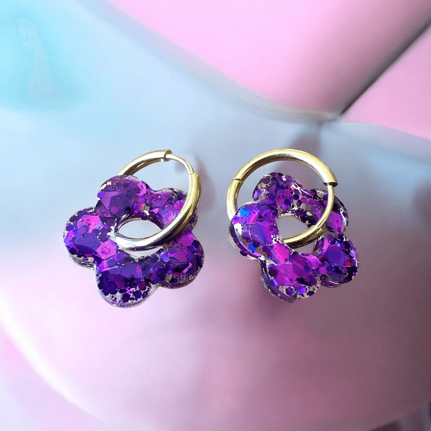 Boucles d'oreilles créole violet (purple)