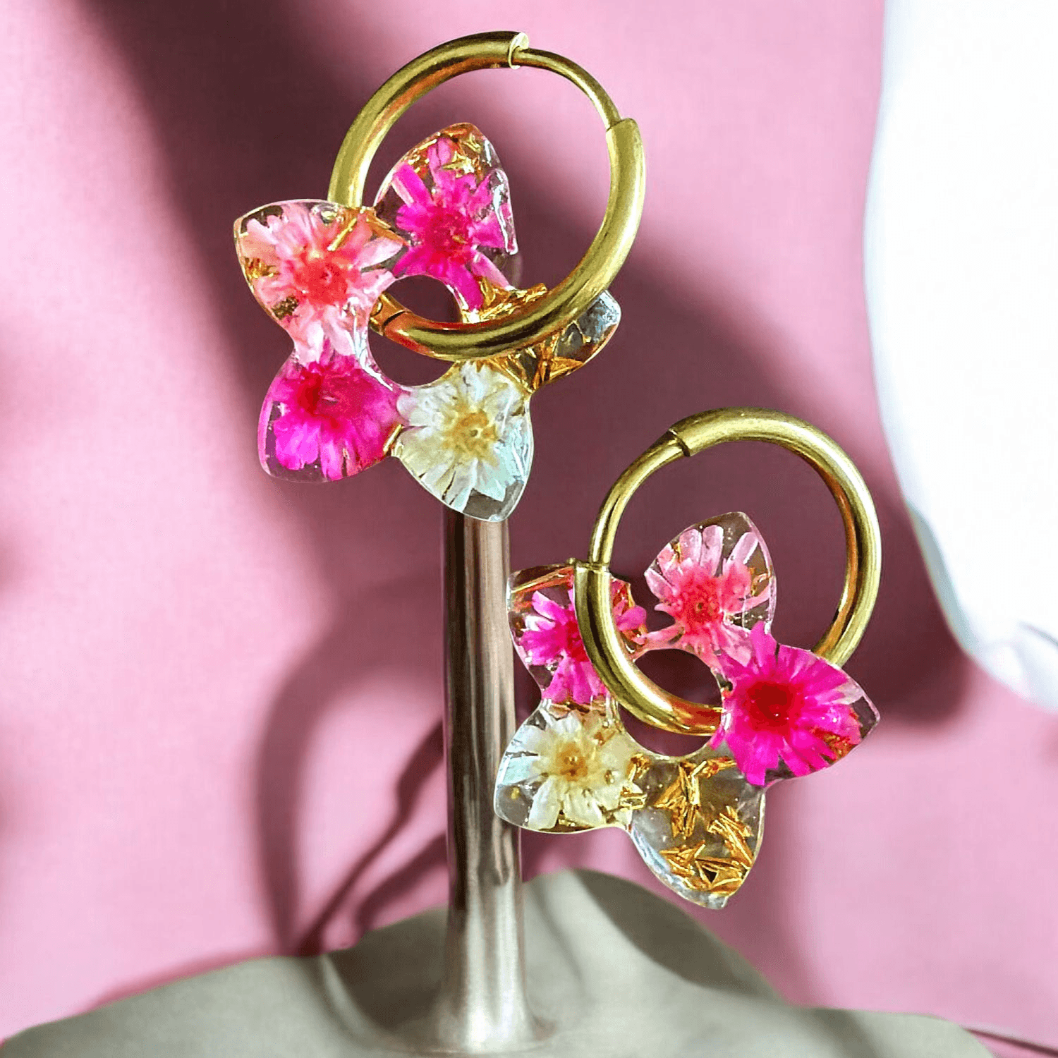 Boucle d'Oreille Fleur tiaré florale