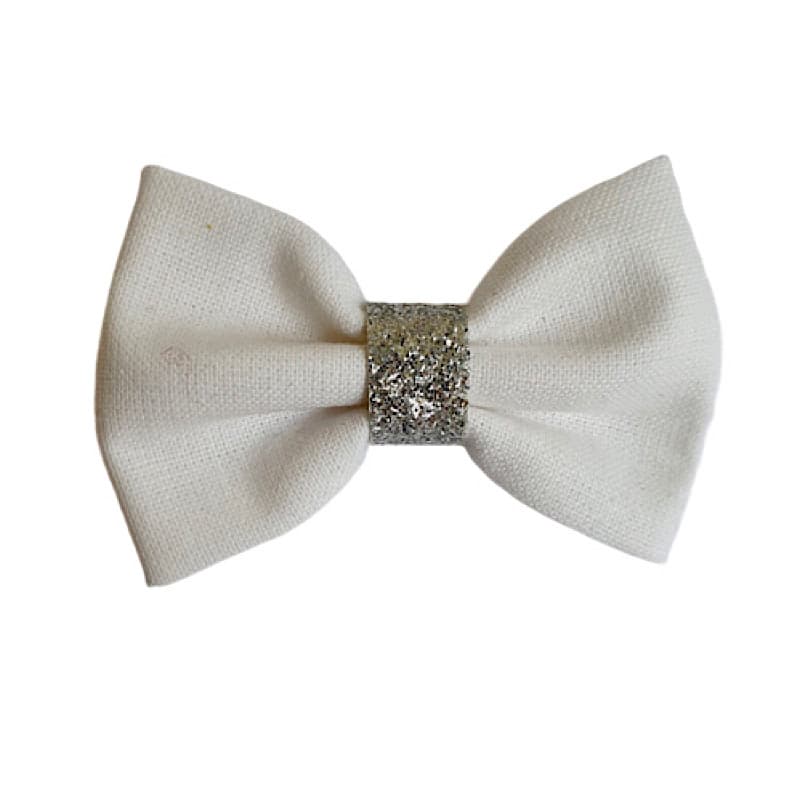 Barrette blanche et argent