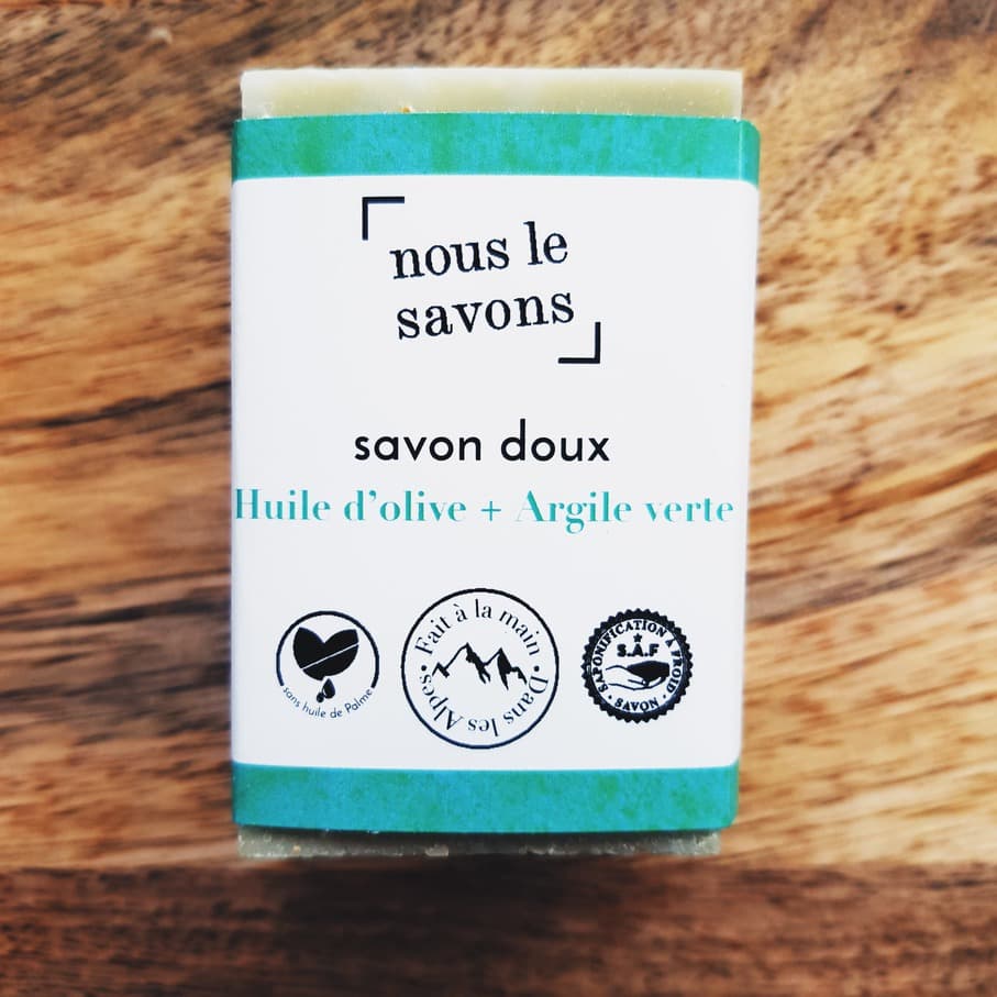 Savon doux à l'argile verte