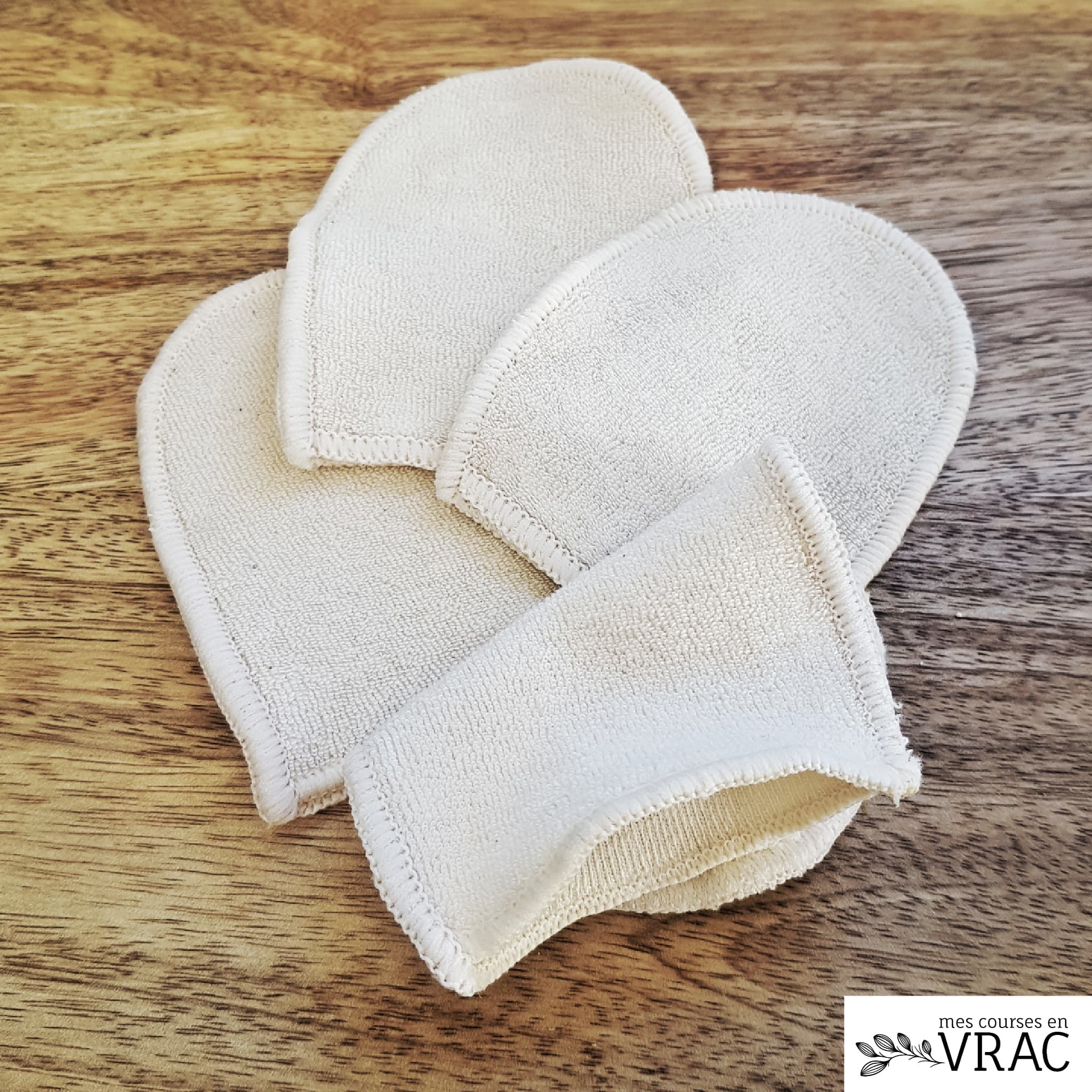 Mini gants à démaquiller en coton bio (lot de 4)