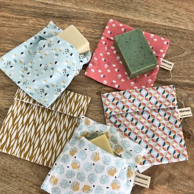 Pochette Ă savon en coton & gaze de coton