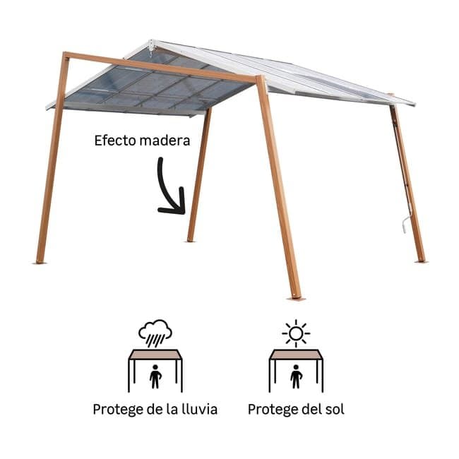 Pérgola de acero NATERIAL Oxia de 300x400 cm