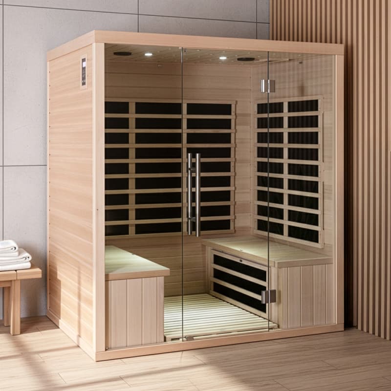 Sauna de infrarrojos con paneles de carbono 3200W LUXE 4 lugares