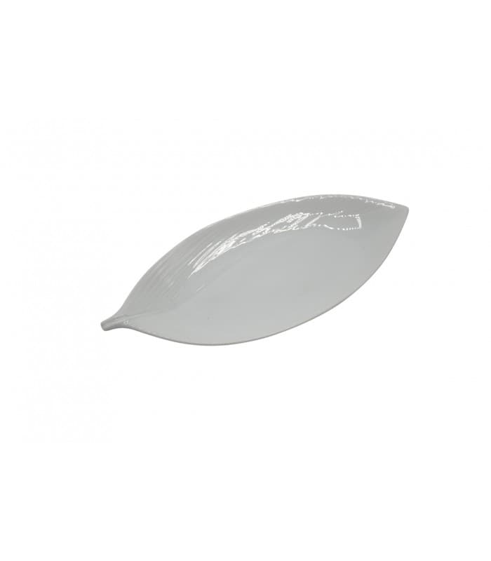 Plat à sushis en porcelaine japonaise - feuille blanche 22cm