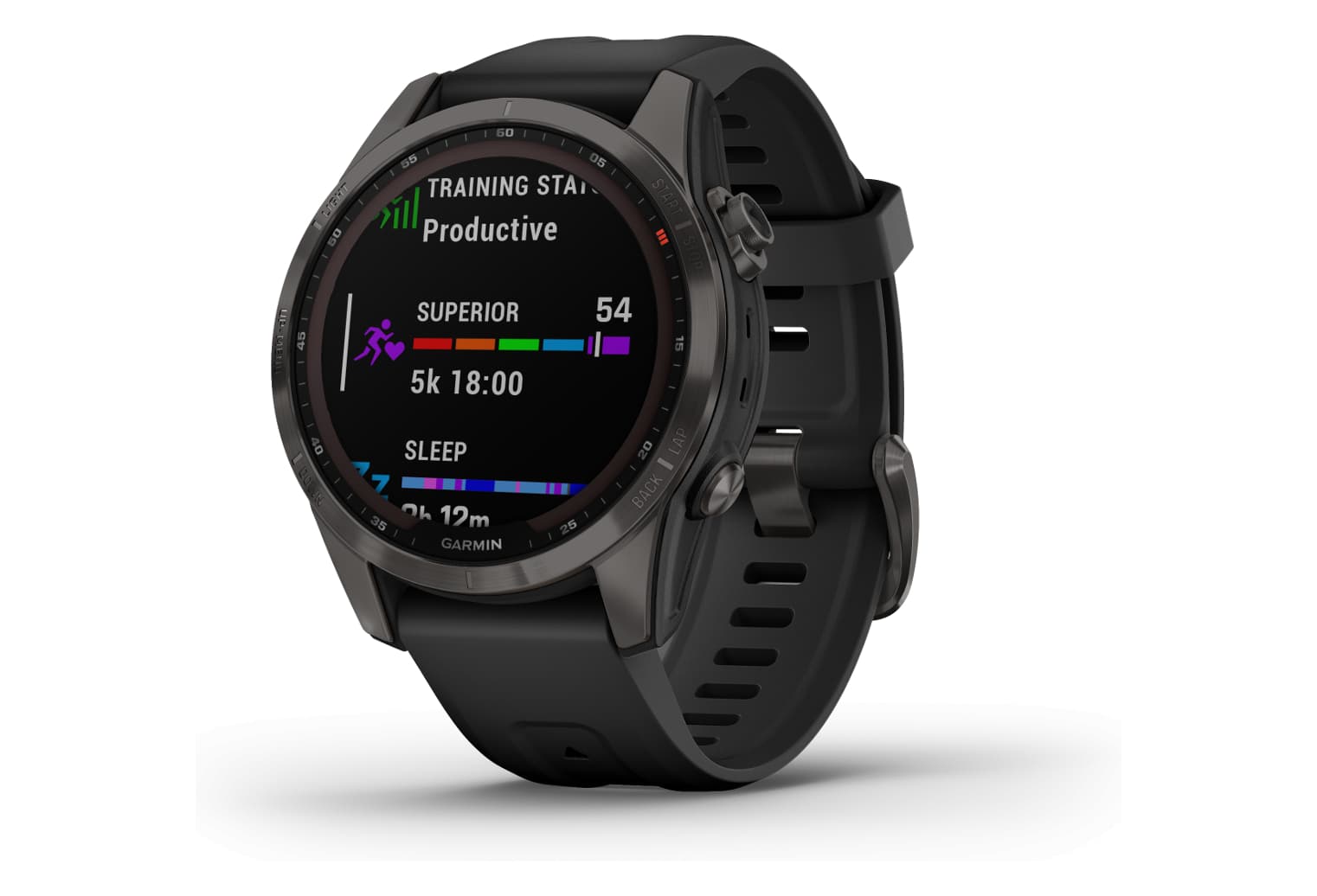 Garmin Fenix 7S Sapphire Solar Titane Carbon Gris