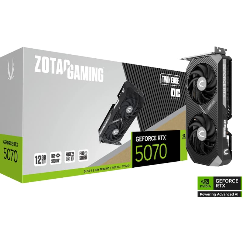Carte graphique ZOTAC GeForce RTX 5070 Twin Edge OC (DLSS 4, 3x DisplayPort, 1x HDM)