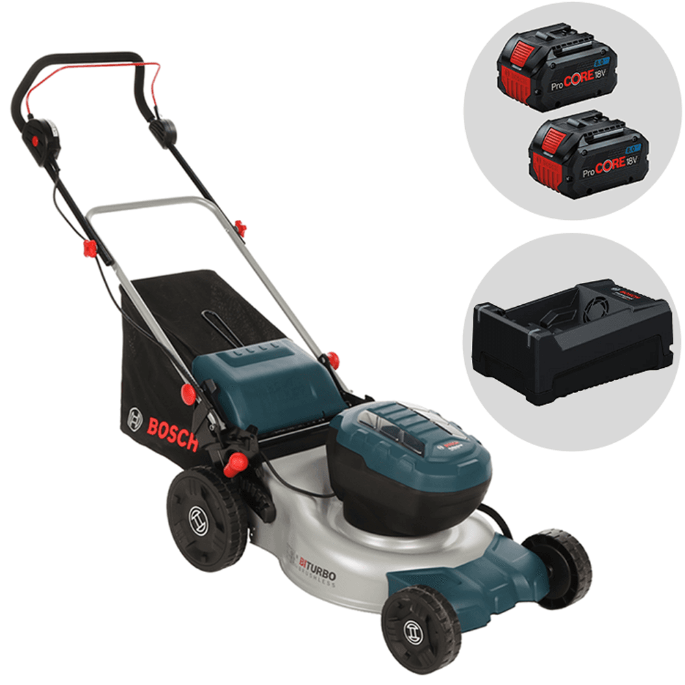 Bosch Professional GRA 18V2-46 - Cortacésped a batería 2x18 V 12 Ah + cargador rápido