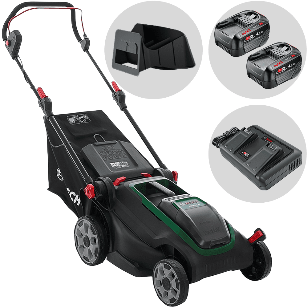 Bosch Rotak18V2-43 - Cortacésped de batería - 2X18V/4Ah - Corte de 43 cm