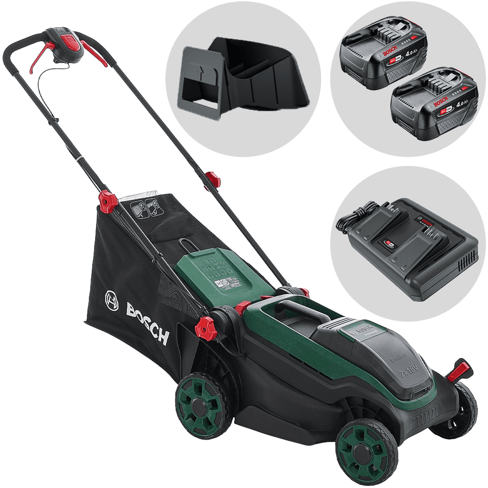 Bosch Rotak18V2-38 - Cortacésped de batería - 2x18V/4Ah - Ancho de corte 38 cm