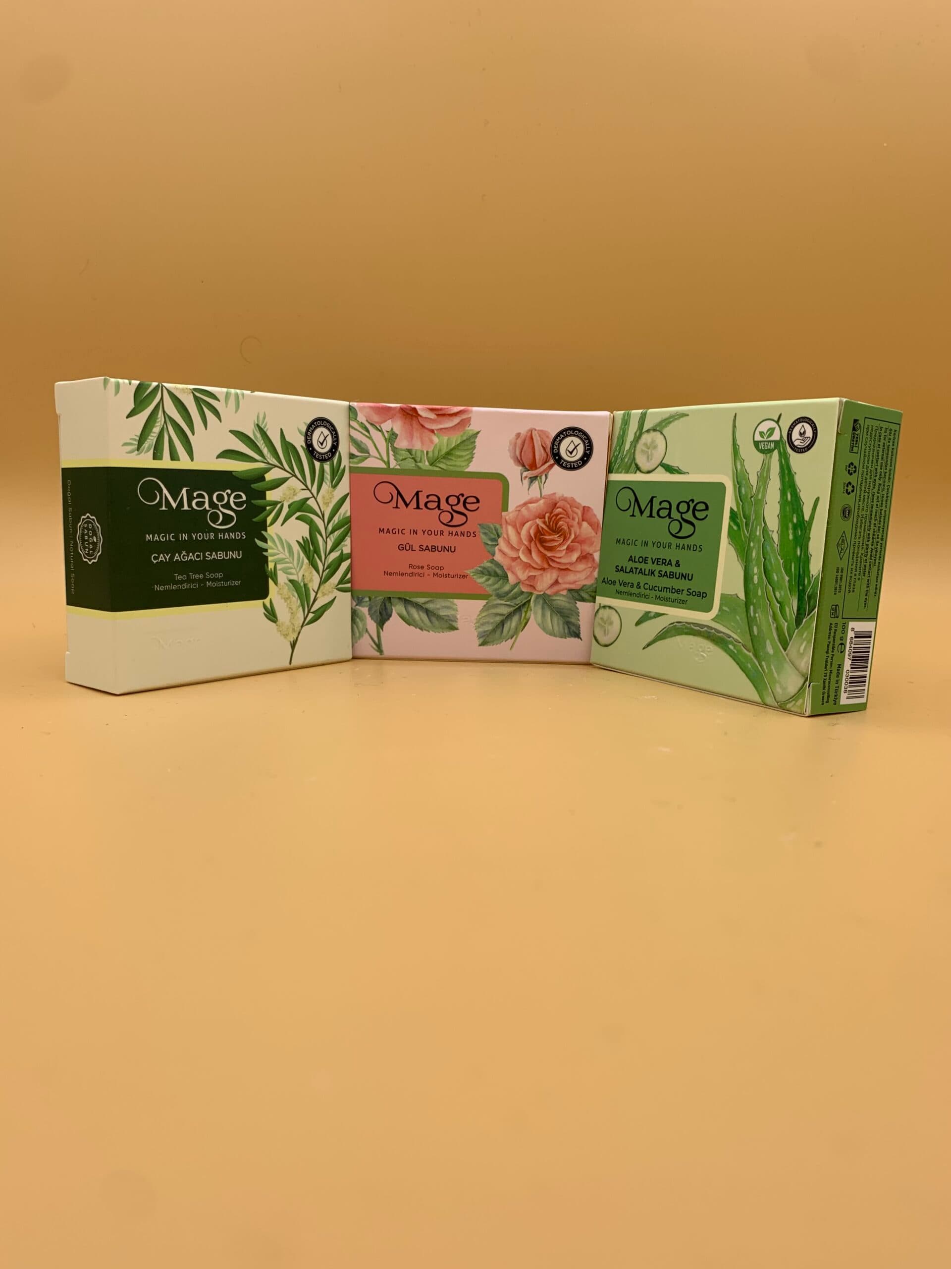 Coffret 3 savons - Tea Tree, Rose & Aloe Vera