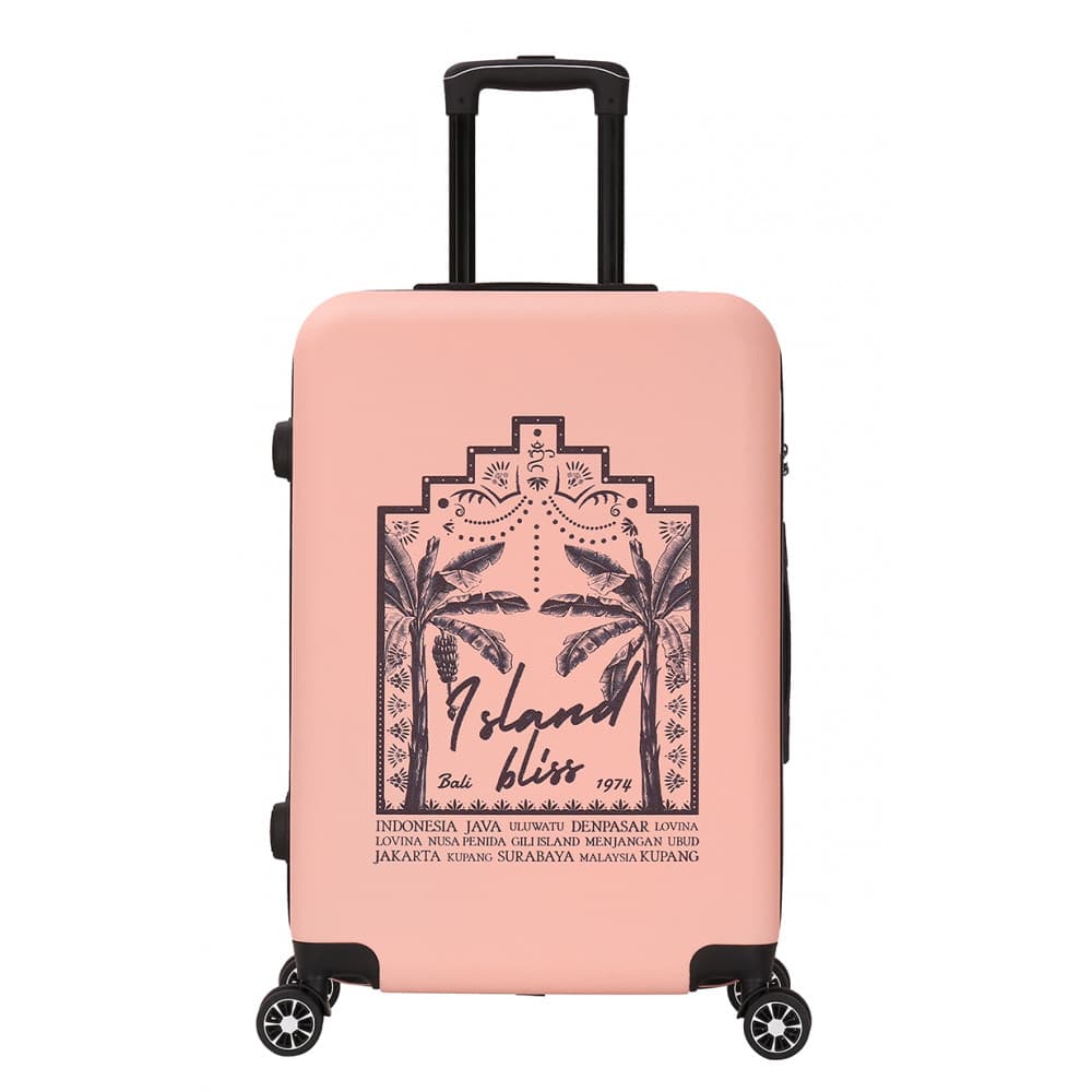 Valise Moyenne 4 roues 65cm rigide - TROPICAL DREAM - DEELUXE Rose - DEELUXE