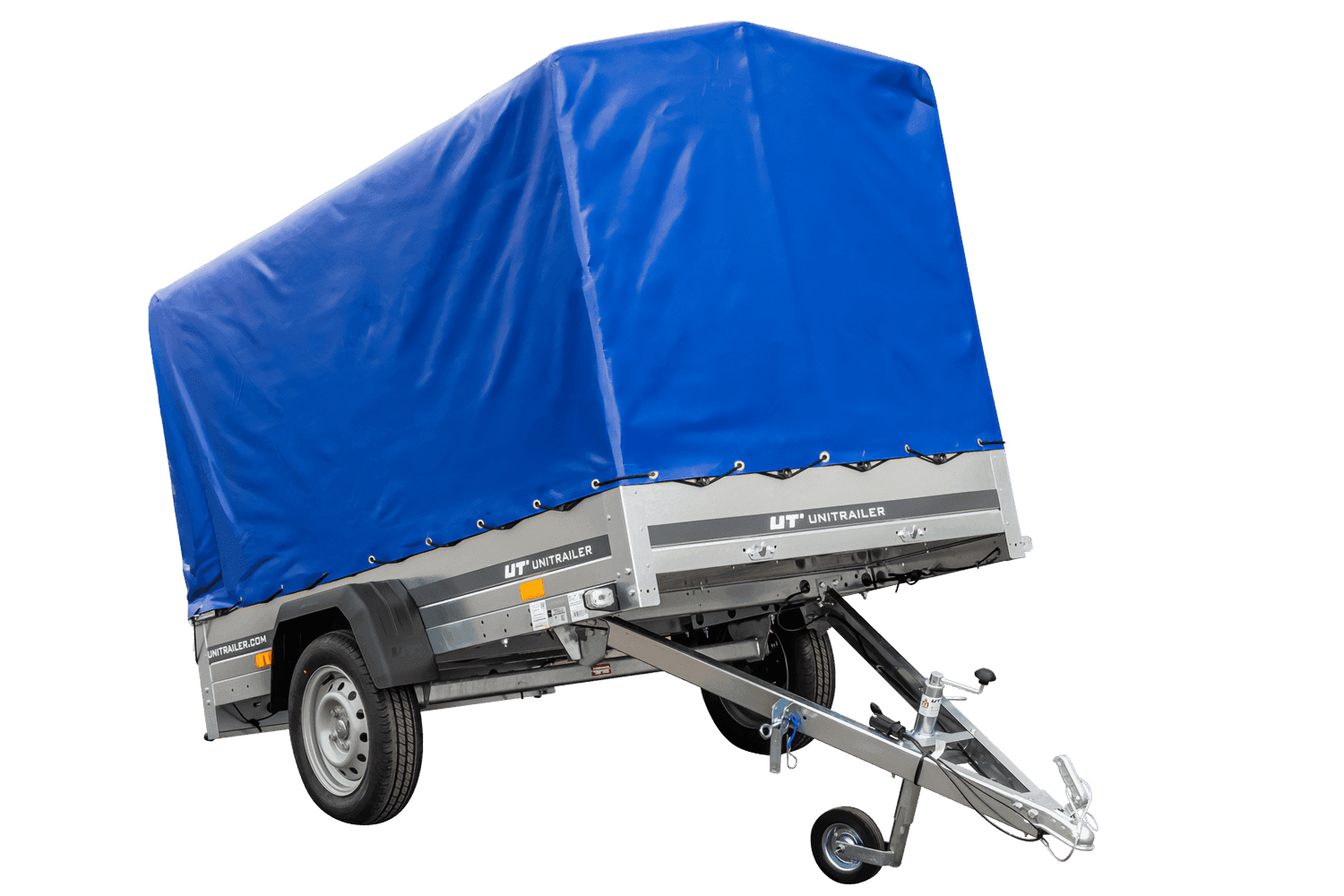 Autoanhanger GARTENANHÄNGER 230 KIPP MIT GELENKRAD, H-1100 RAHMEN UND BLAUER ABDECKUNG