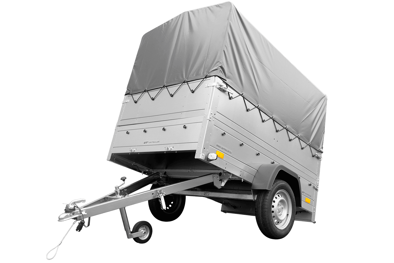 Autoanhanger Kipper ungebremst GARDEN TRAILER 200 KIPP mit zusätzlichen Bordwänden, Stützrad, Hochplane und Hochspriegel