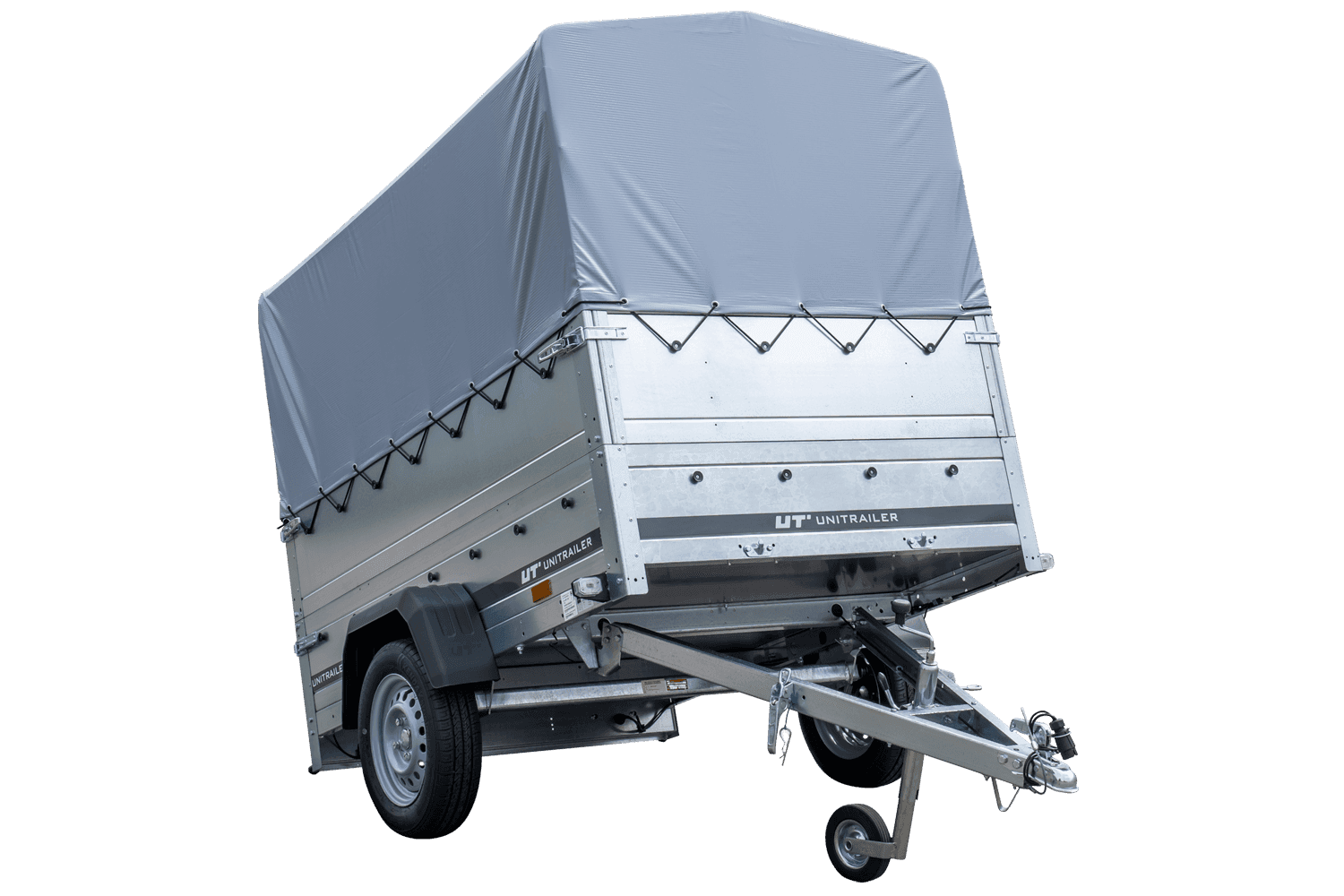 Autoanhanger Pkw Anhänger 750 kg ungebremst GARDEN TRAILER 201 KIPP mit zusätzlichen Bordwänden, Stützrad, Hochplane und Hochspriegel