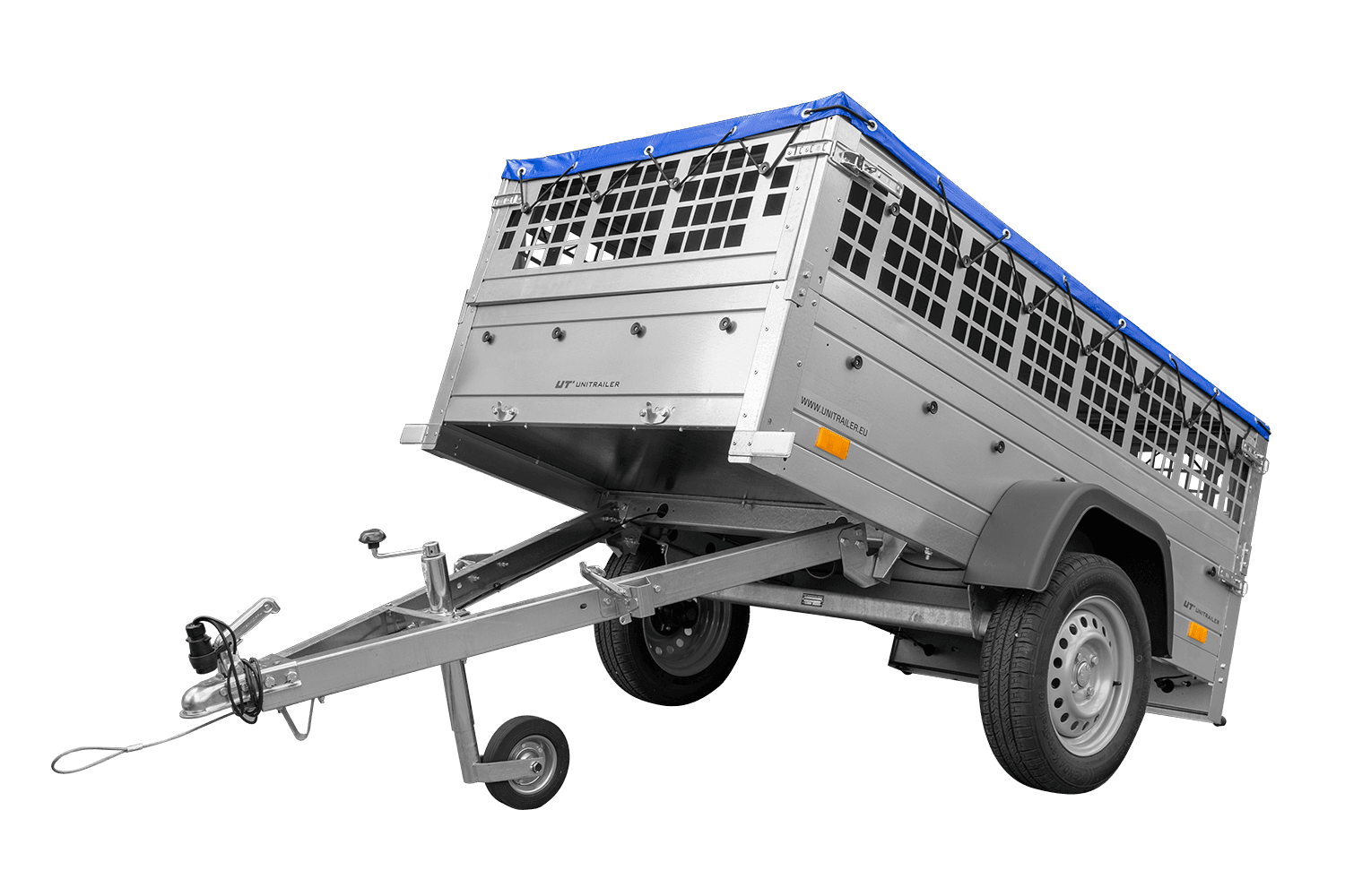 Autoanhanger Pkw Planen Anhänger GARDEN TRAILER 200 KIPP mit Laubgitteraufsatz, Stützrad, Flachplane