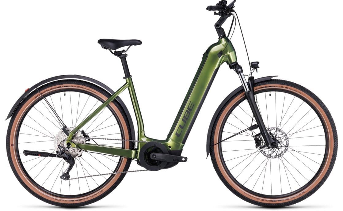 Cube Nuride Hybrid Pro 625 Allroad - 625 Wh - 28 Zoll - Tiefeinsteiger - 2024 - GrĂĽn - 58 CM