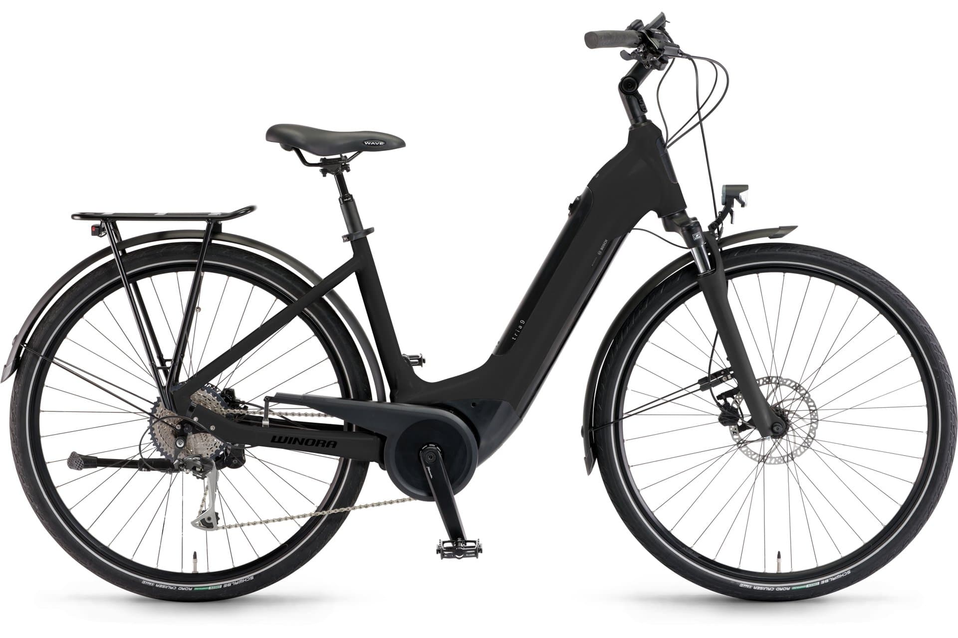 Winora Tria 9 - 500 Wh - 28 Zoll - Tiefeinsteiger - Aktion - Schwarz matt - 46 CM