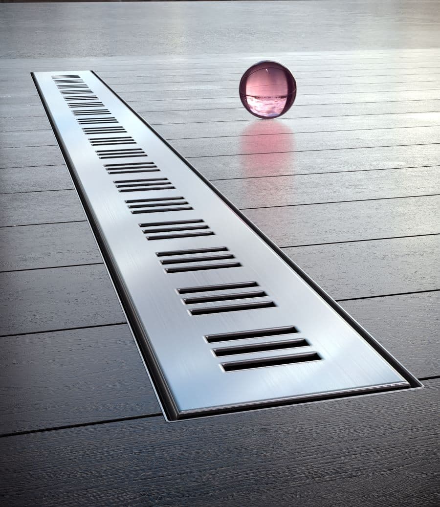 Odpływ liniowy 110 cm stalowy Paski Boczny Niski Waterway